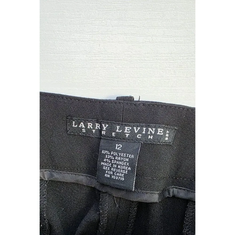 Larry Levine Stretch Size 12 Black Trousers - Picture 7 of 7